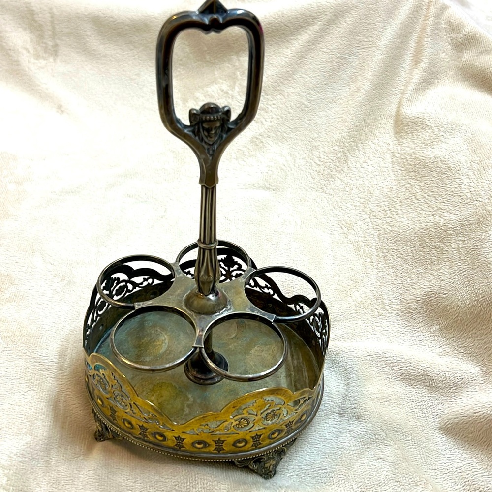 Antique Victorian Caddy JR&S EP holder/server. Carrier! Face, Skincare Vanity